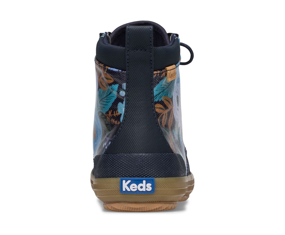 Keds Womens Boots Navy - Rifle Paper Co. Scout Water-Resistant Garden Party - 932QZXEKF